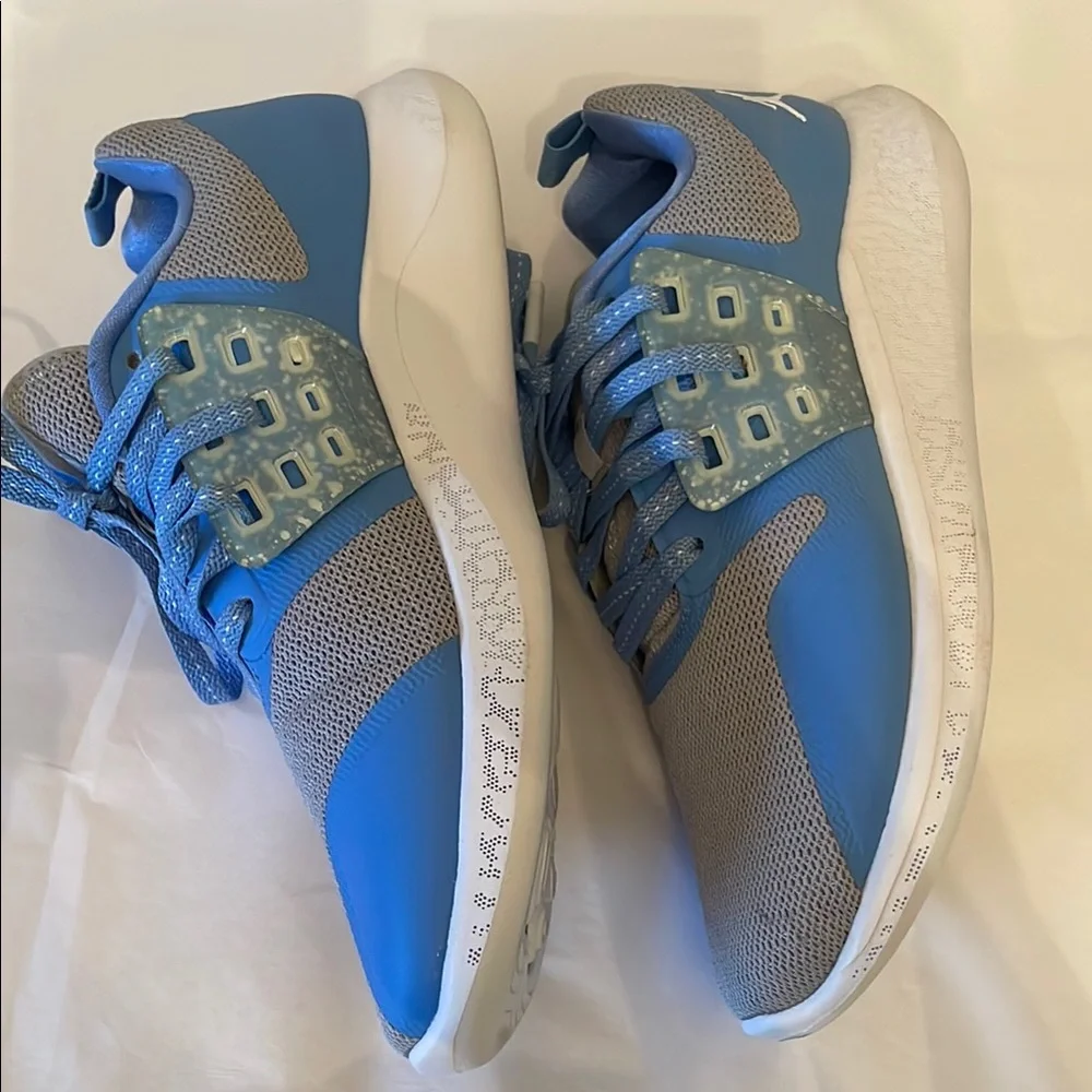 Jordan Blue and Gray Athletic Shoes with Streamlined Design